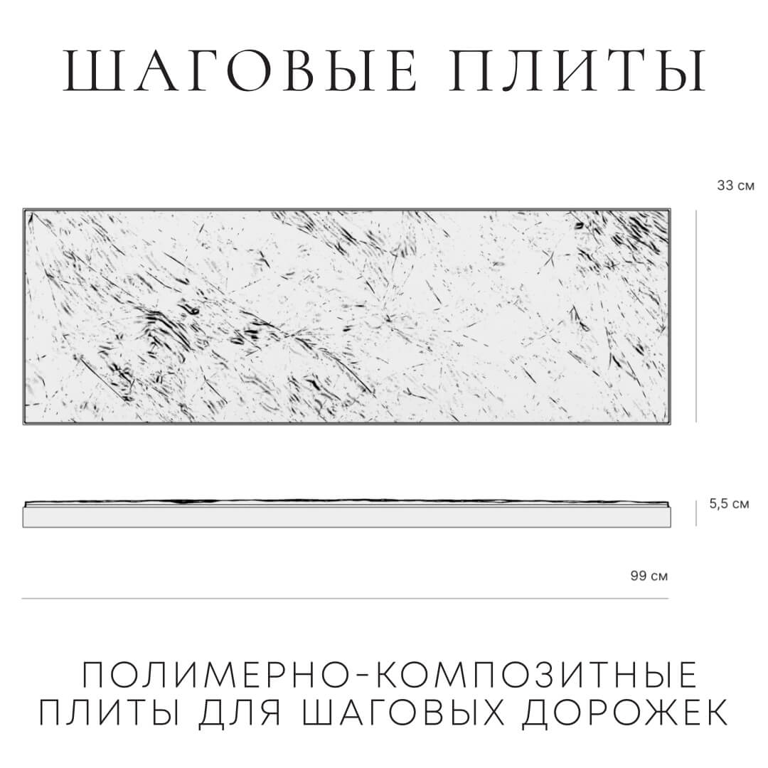 Шаговая плита STONE Графитовый Серый 990х330х55мм в Павловском Посаде фото