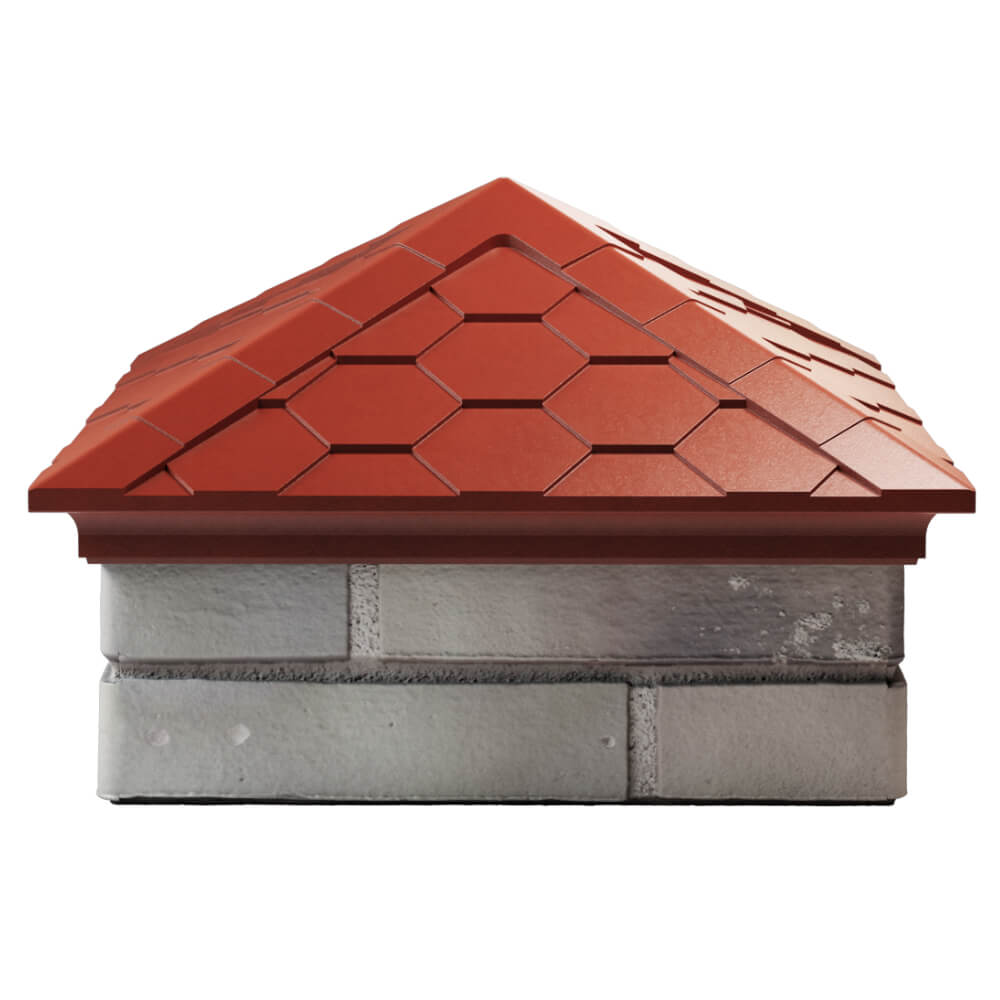 Колпак Zking Эверест Красный на столб 1.5х1.5 кирпича (390х390мм) Павловский Посад фото