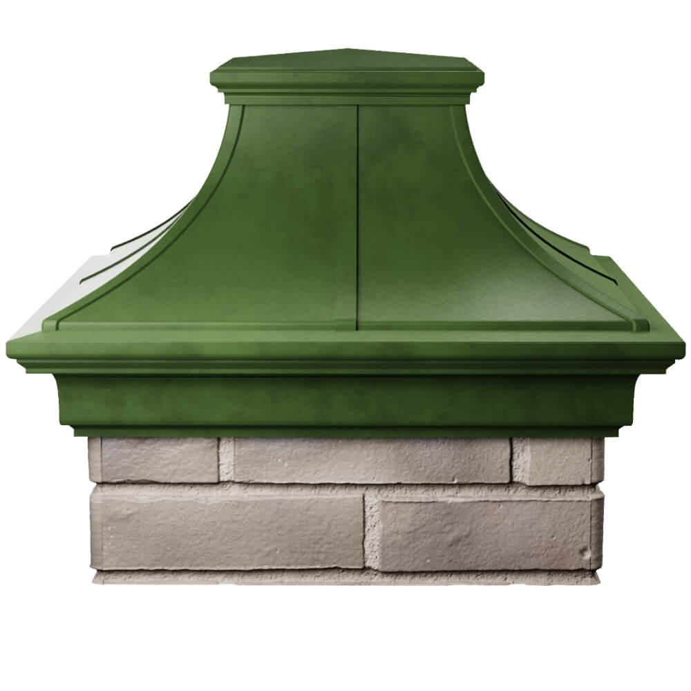 Колпак Zking Монблан Премиум Зеленый на столб 1.5х1.5 кирпича (385х385мм) Павловский Посад фото