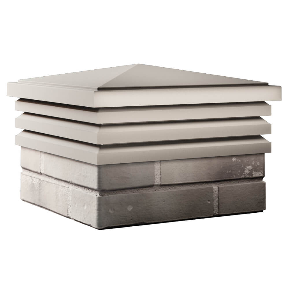 Колпак Zking Бона ХайТек Бежевый на столб 1.5х1.5 кирпича (385х385мм) в Павловском Посаде фото