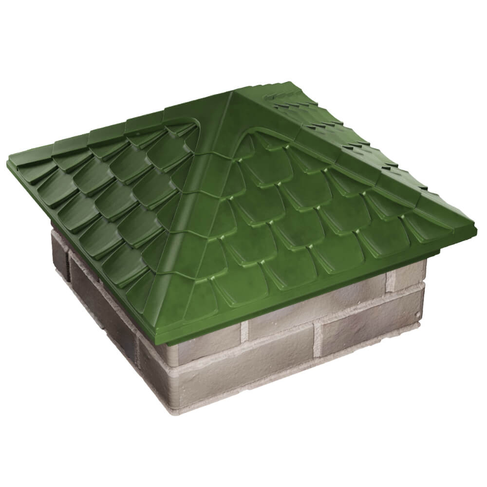 Колпак Zking Эльбрус Зеленый на столб 1.5х1.5 кирпича (385х385мм) в Павловском Посаде фото