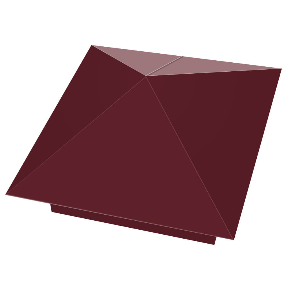 Колпак металлический 390х390мм RAL3005 Красное Вино заборный Павловский Посад фото