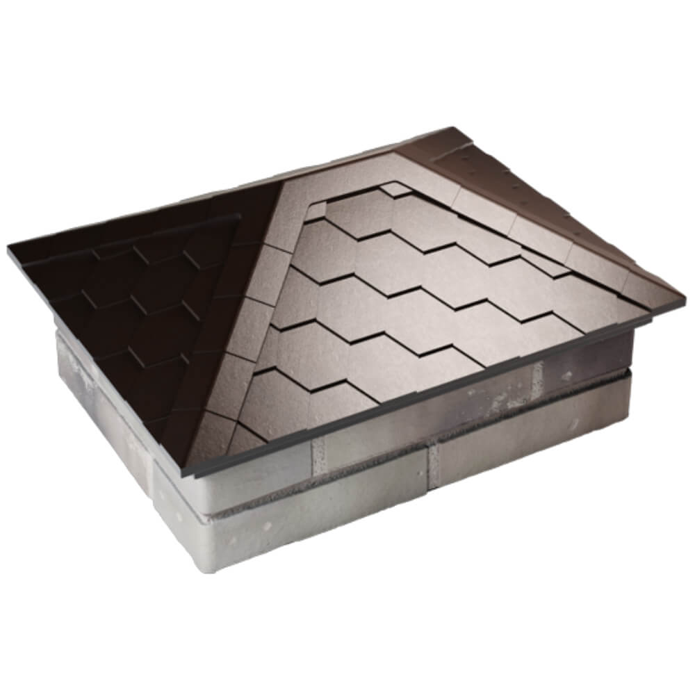 Колпак Zking Эверест Коричневый на столб 2х1.5 кирпича (520х390мм) Павловский Посад фото