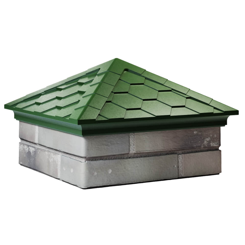 Колпак Zking Эверест Зеленый на столб 1.5х1.5 кирпича (390х390мм) в Павловском Посаде фото