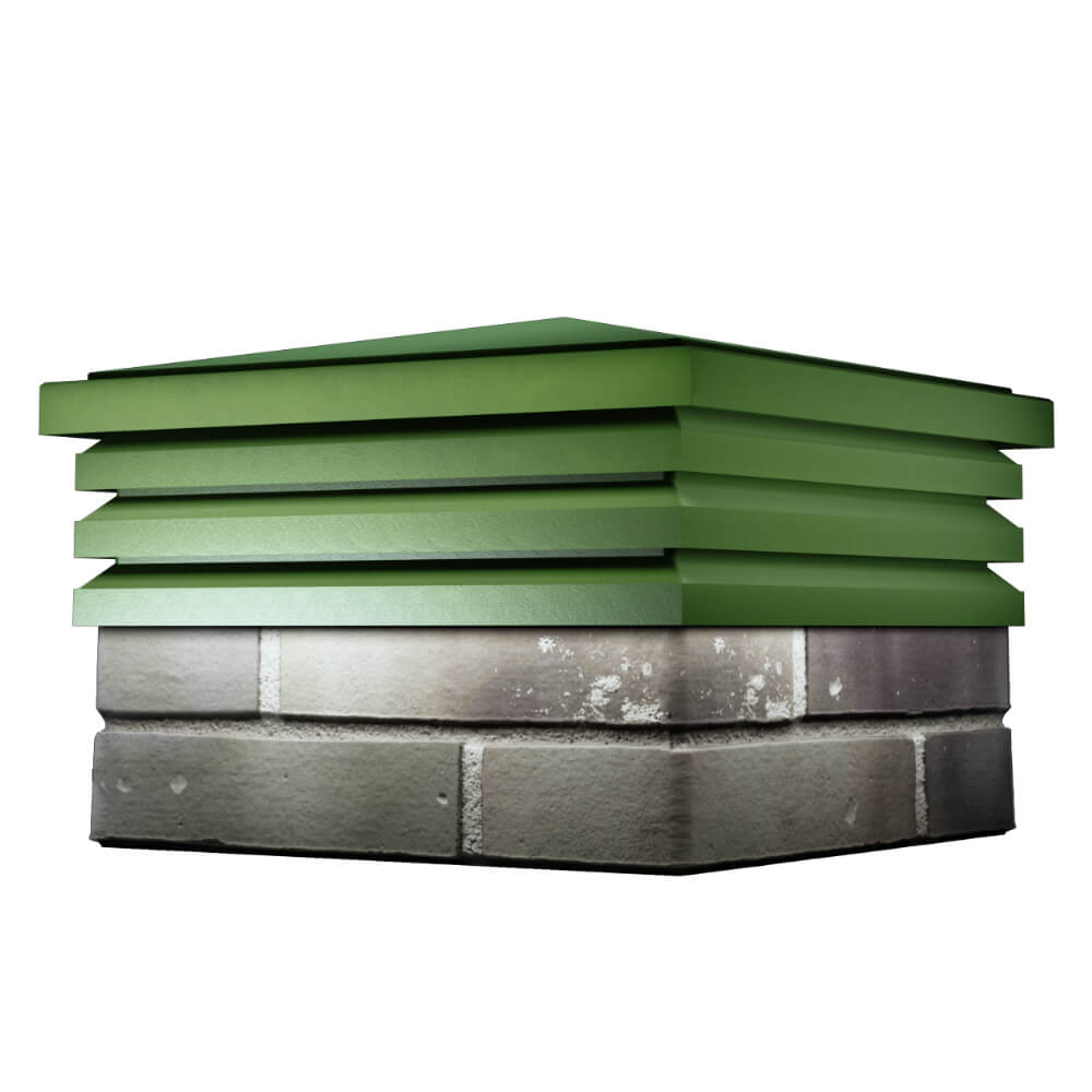 Колпак Zking Бона ХайТек Зеленый на столб 1.5х1.5 кирпича (385х385мм) в Павловском Посаде фото