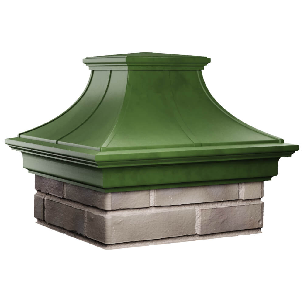 Колпак Zking Монблан Премиум Зеленый на столб 1.5х1.5 кирпича (385х385мм) в Павловском Посаде фото