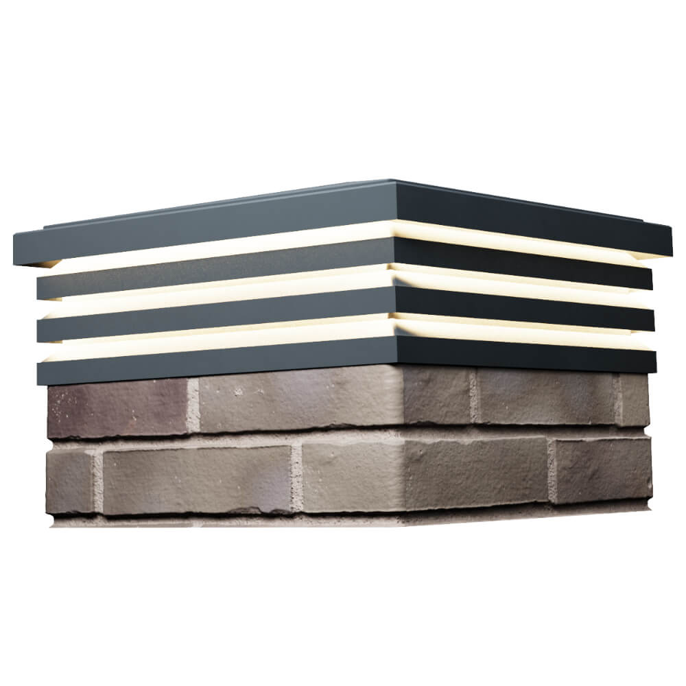 Колпак Zking Бона ХайТек Серый на столб 1.5х1.5 кирпича (385х385мм) с подсветкой в Павловском Посаде фото