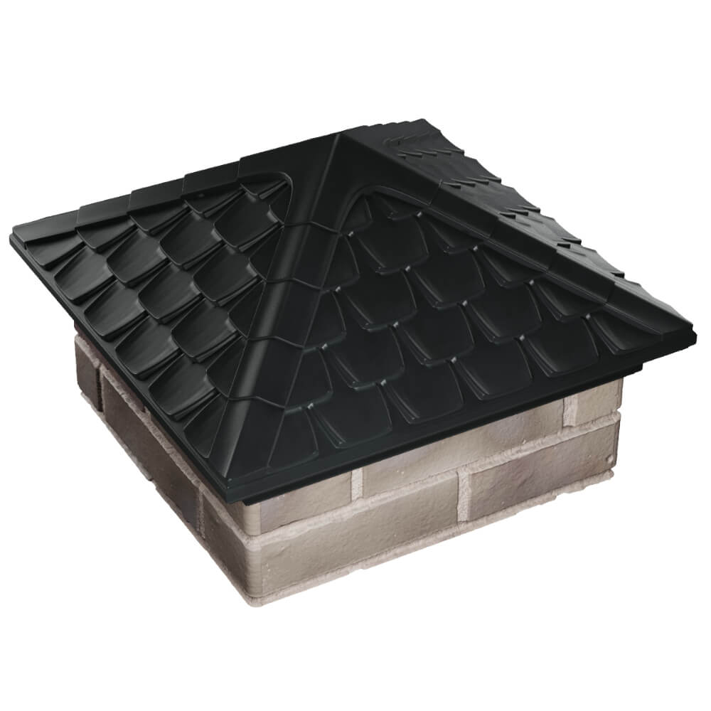 Колпак Zking Эльбрус Черный на столб 1.5х1.5 кирпича (385х385мм) в Павловском Посаде фото