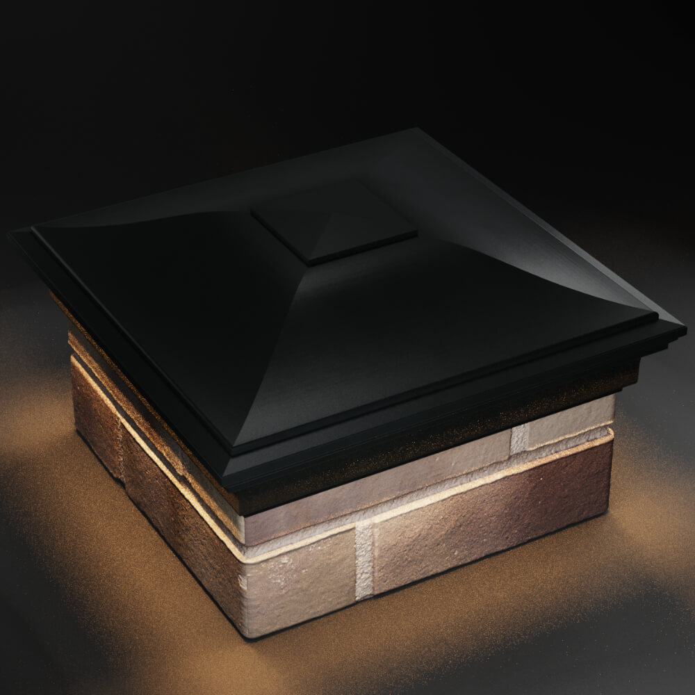 Колпак Zking Монблан Черный на столб 1.5х1.5 кирпича (385х385мм) с подсветкой в Павловском Посаде фото