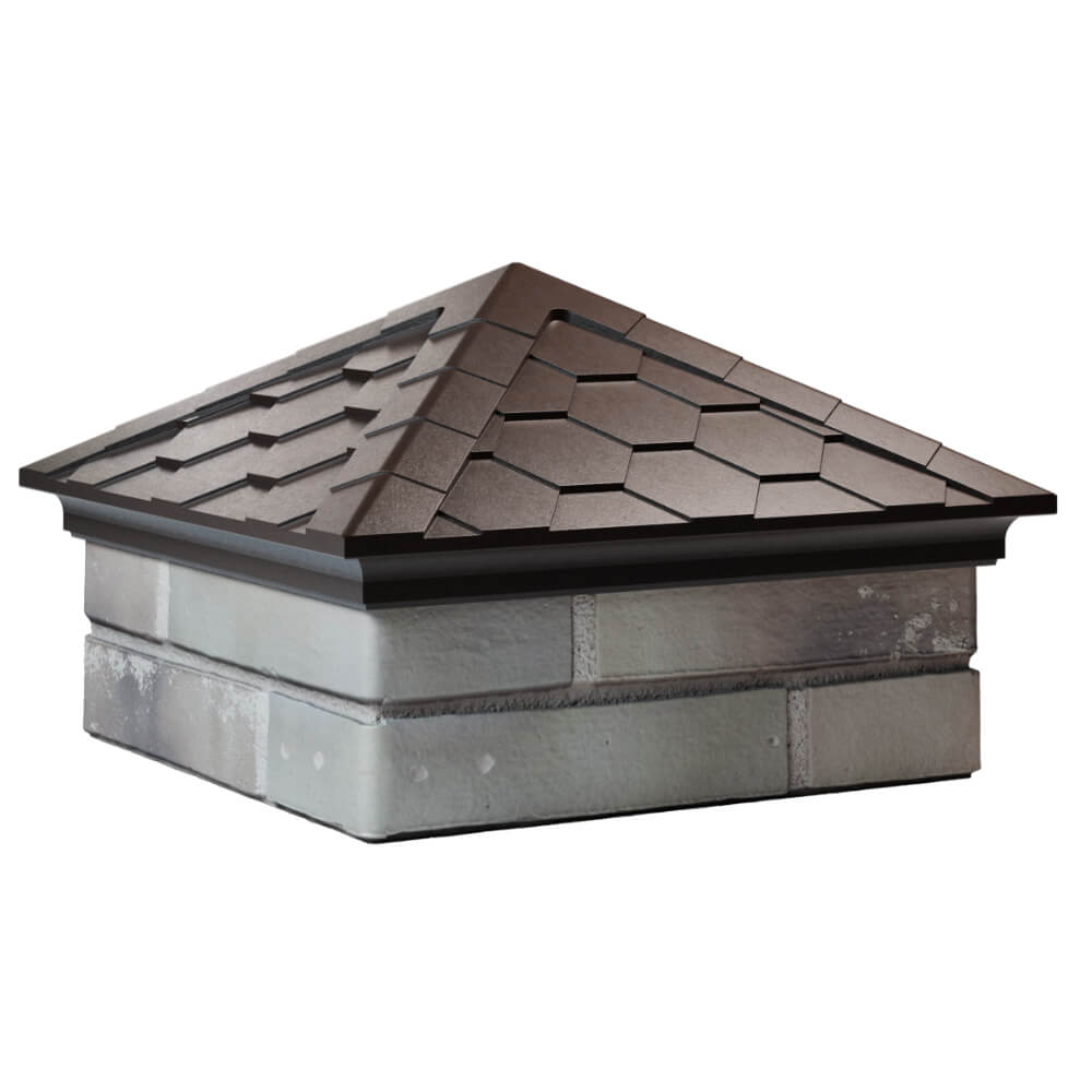 Колпак Zking Эверест Коричневый на столб 1.5х1.5 кирпича (390х390мм) в Павловском Посаде фото