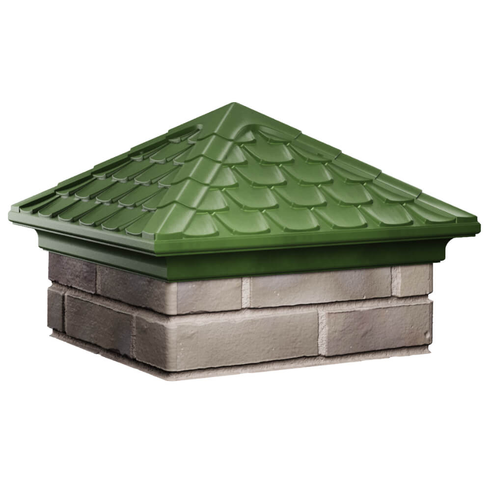 Колпак Zking Эльбрус Зеленый на столб 1.5х1.5 кирпича (385х385мм) в Павловском Посаде фото