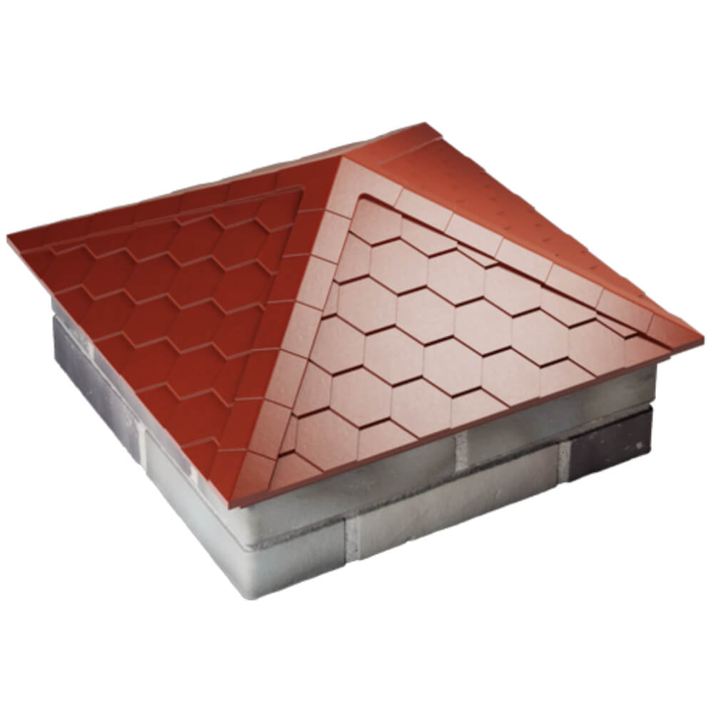 Колпак Zking Эверест Красный на столб 2х2 кирпича (535х535мм) Павловский Посад фото